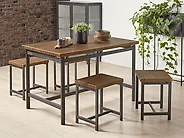 Dining Set ARLINGTON Dark Brown 4 Seater_1177357
