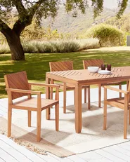 Set of 4 Garden Chairs BARATTI Acacia Wood Brown_869022