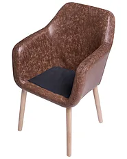 Dining Chair YORKVILLE Faux Leather Dark Brown_1078898