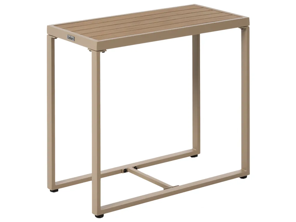 Trädgårdssoffgrupp med bord och fotpall 2-sits NOCI Modulär Metall Beige_1026734