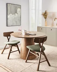 Set of 2 Dining Chairs LELAND Wood Dark Brown_975701