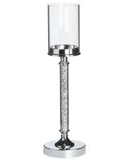 Candle Holder ABBEVILLE 48 cm Glass Silver_788834