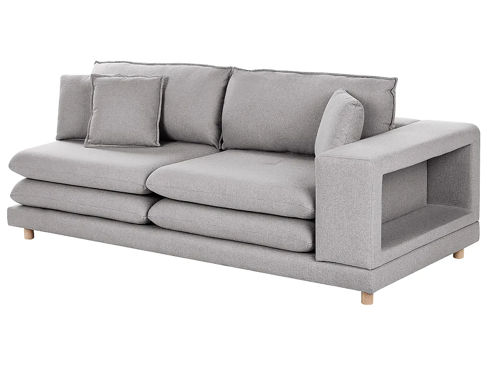 Sofa 2 Seater HEDEN with Cushion Fabric Grey