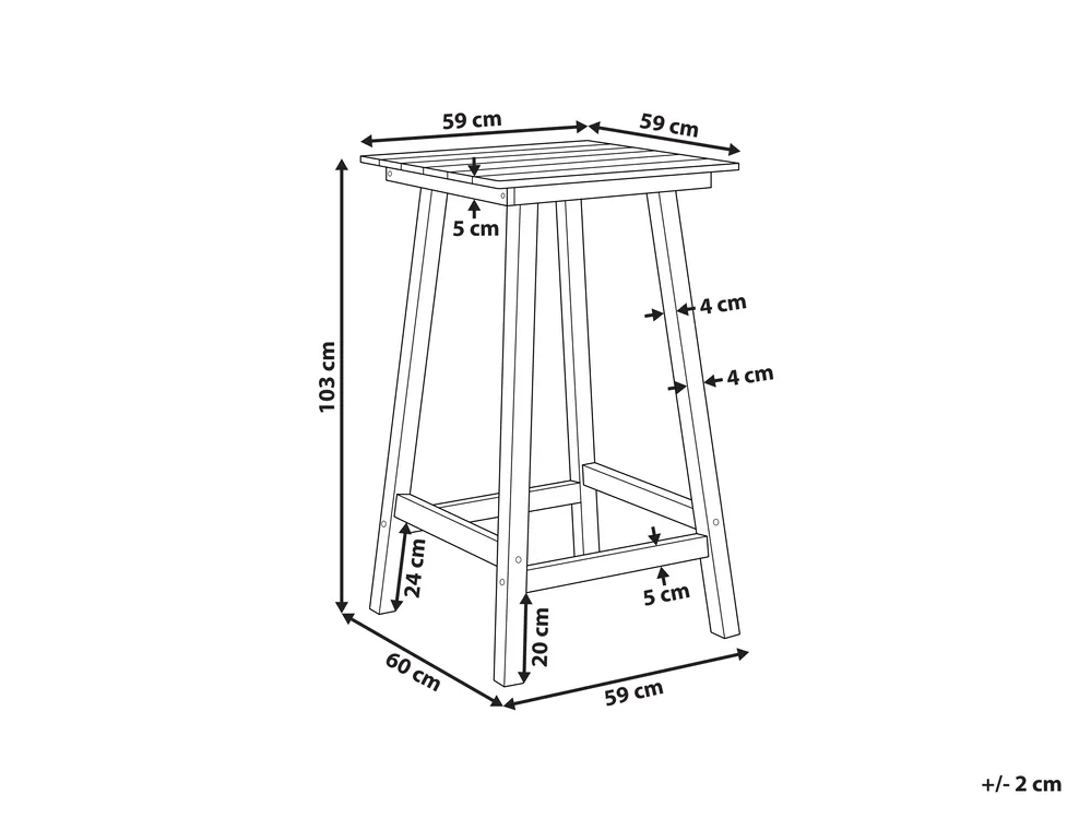 Ulkobaaripöytä ADIRONDACK 60 cm 59 cm Synteettinen materiaali Sininen_938541
