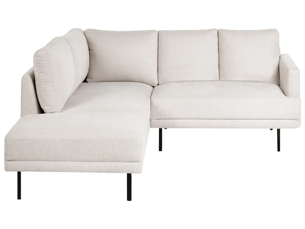 Corner Sofa 4 Seater BREDA Fabric Light Beige Right Hand