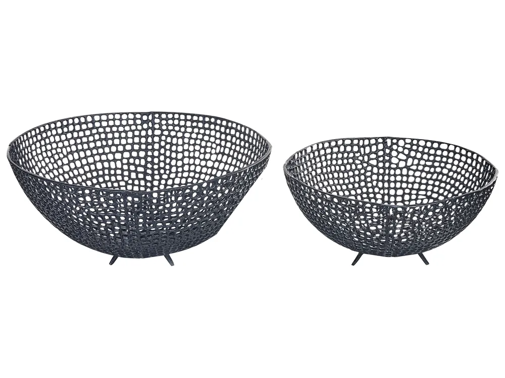 Set of 2 Bowls KRUKUT Metal Black