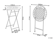 Garden Bar Table TRIESTE 60 cm 60 cm Metal Light Beige_966418
