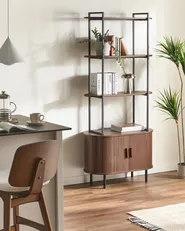 Hyllsystem med 4 hyllplan BRADLEY 180 cm Mörkbrun_1073117
