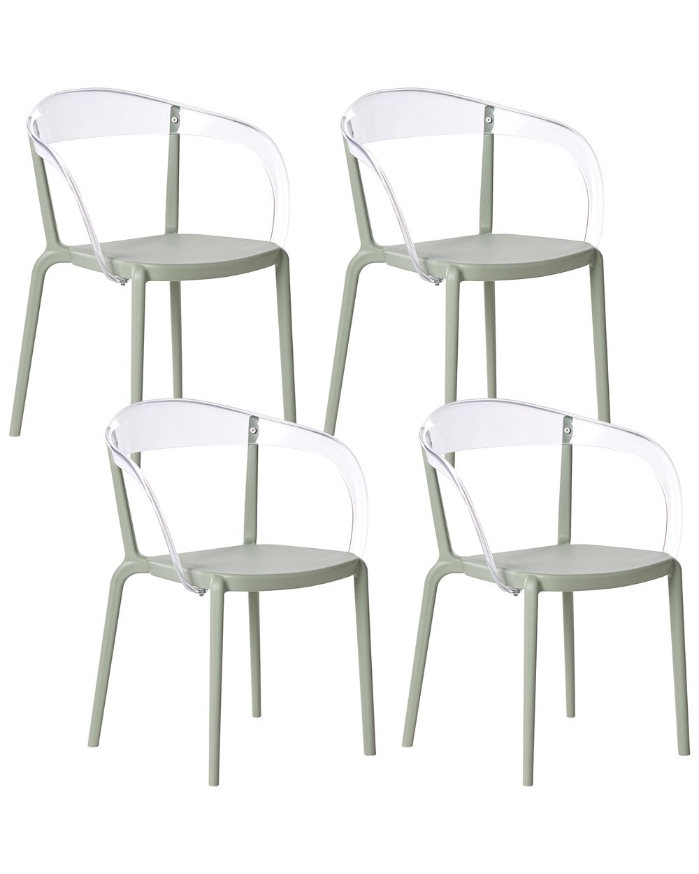 Set med 4 trädgårdsstolar MALEVIZI Stapelbar Ljusgrön