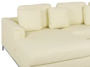 Corner Sofa 4 Seater OSLO with Ottoman Leather Light Beige Right Hand_769135