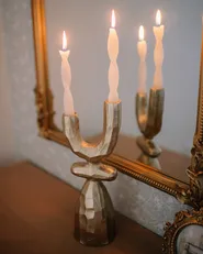 Ljusstake KRADENIK 33 cm Metall Guld_1048134