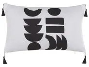 Set of 2 Decorative Cushions LIRIOPE 30 x 50 cm Black/ White Geometric Pattern_815445