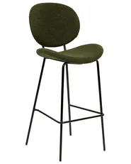 Set of 2 Bar Chairs LUANA Boucle Dark Green_886384