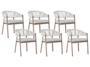 Garden Dining Set 6 Seater FLAVIA with Cushions Metal Brown_936238