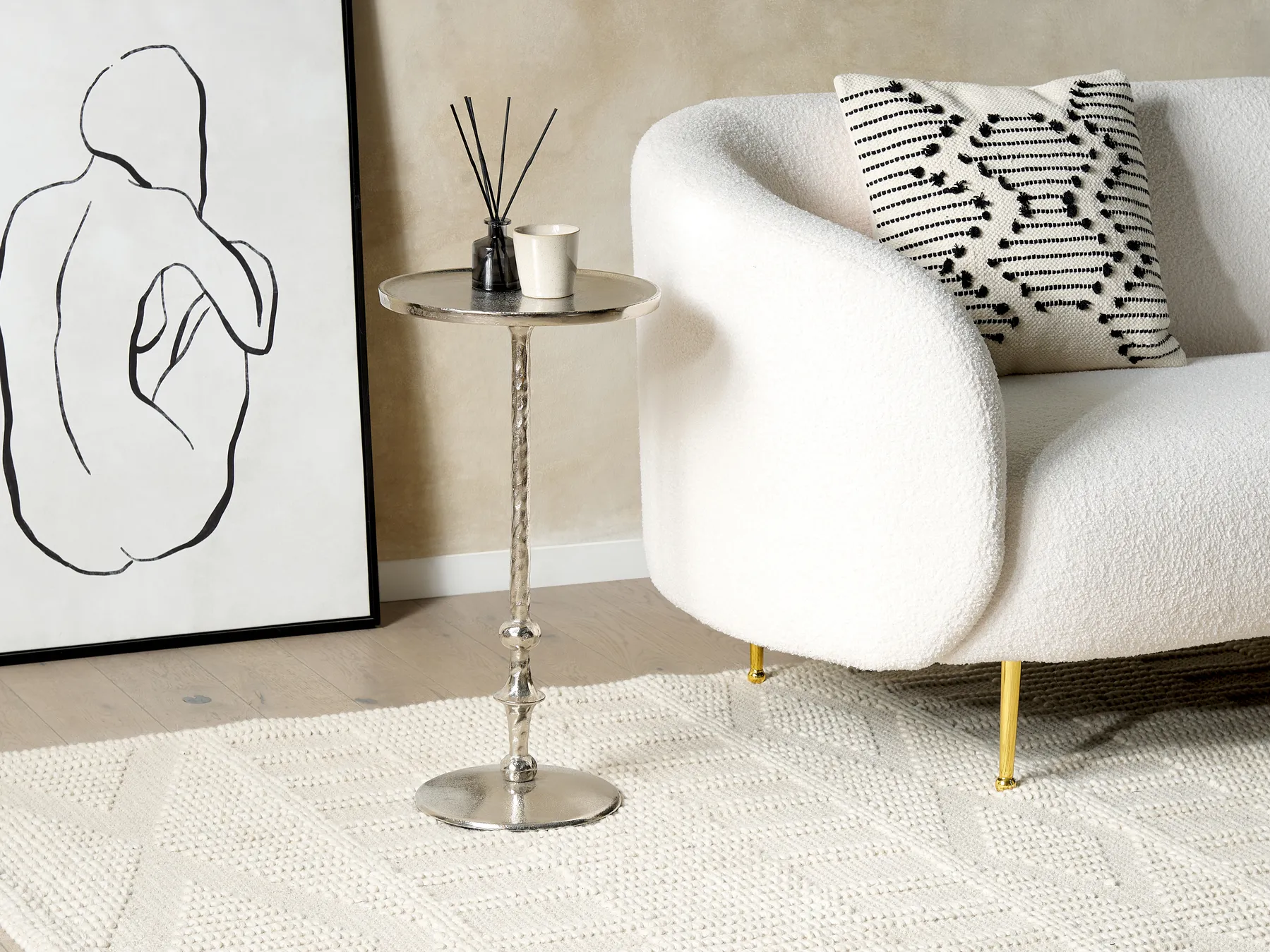Side Table MEDA Metal Silver_854353