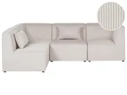 Modular Corner Sofa 4 Seater LEMVIG Corduroy Beige Right Hand_1052798