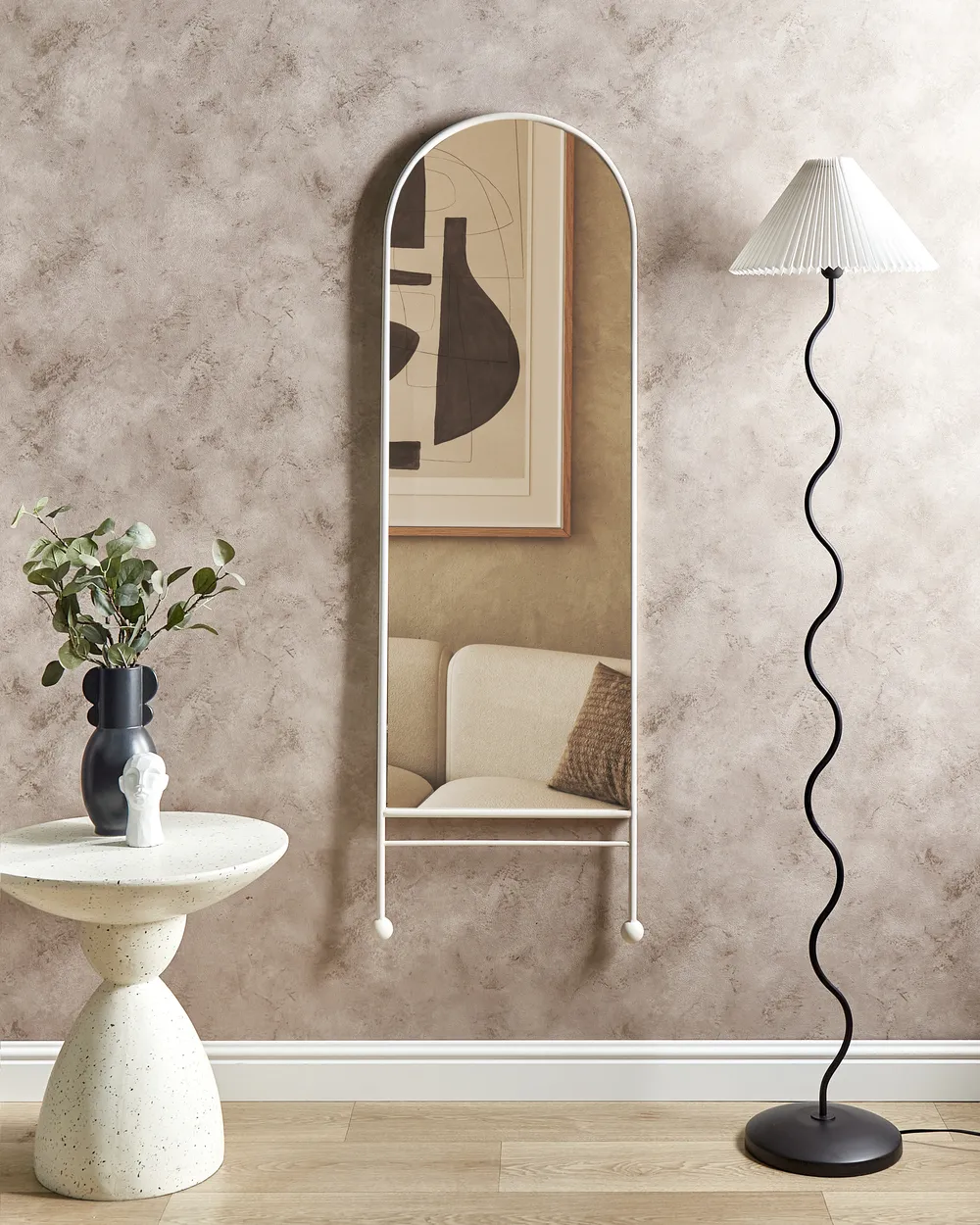 Wall Mirror JARNAGES 45 cm 145 cm Metal White