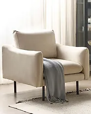 Fåtölj VINTERBRO Sammet Ljusbeige_1182961