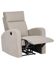 Elektrisk reclinerfåtölj VERDAL Inklusive fotstöd Sammet Beige_921658