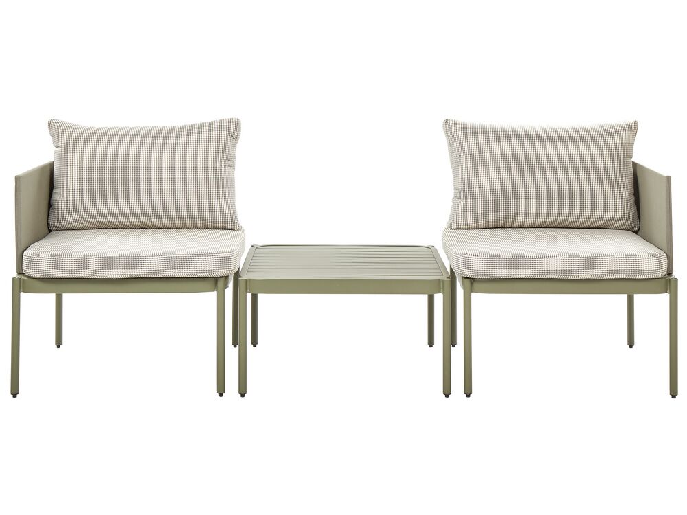Garden Lounge Set with Table 2 Seater TERRACINA Metal Olive Green