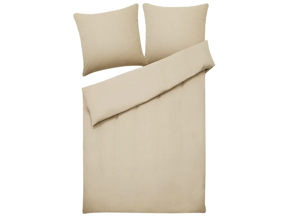 Duvet Cover Set AVONDALE 155 x 220 cm Sateen Cotton Beige_815155