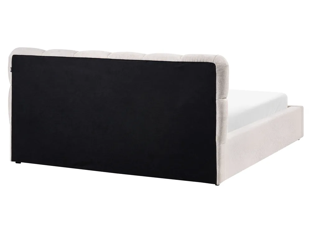 Ottoman Bed BASTON Fabric Light Beige 160 x 200 cm (EU King Size)_1055395