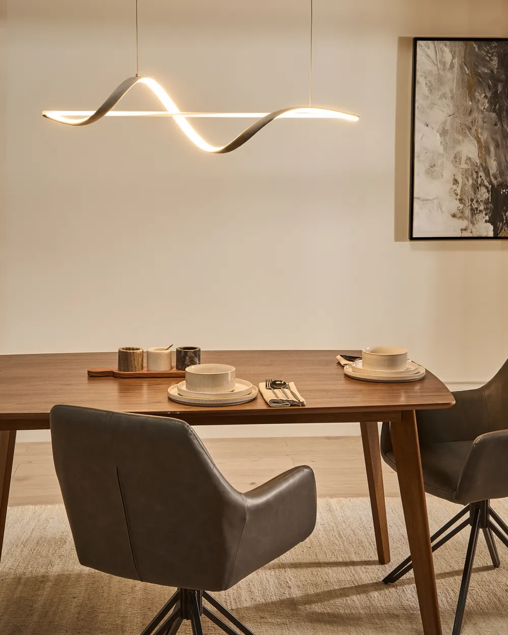 LED Pendant Lamp KHUTTI with Remote with Dimmer Metal White