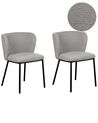 Set of 2 Dining Chairs MINA Boucle Grey