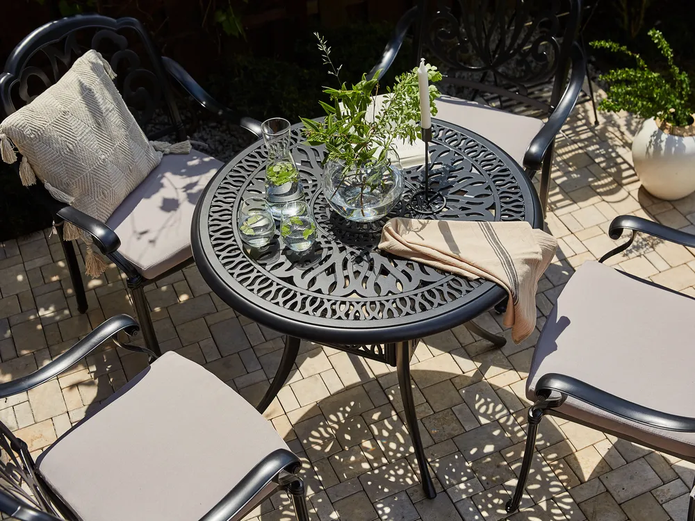 Bistro Table ANCONA 90 cm 90 cm Metal Black