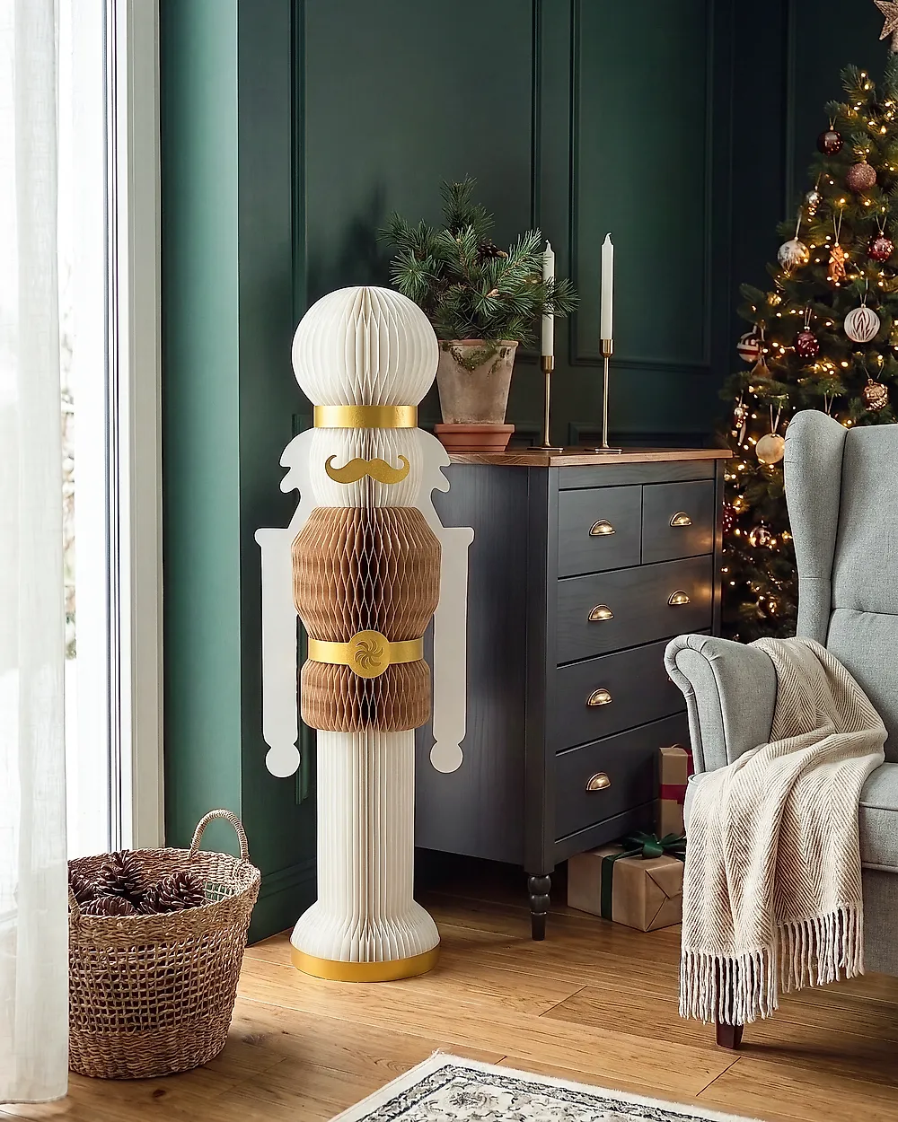 Joulukoriste VINTERELV 100 cm Pähkinänsärkijä Beige