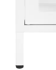 Glass Display Sideboard NEWPORT 115 cm Metal White_830346