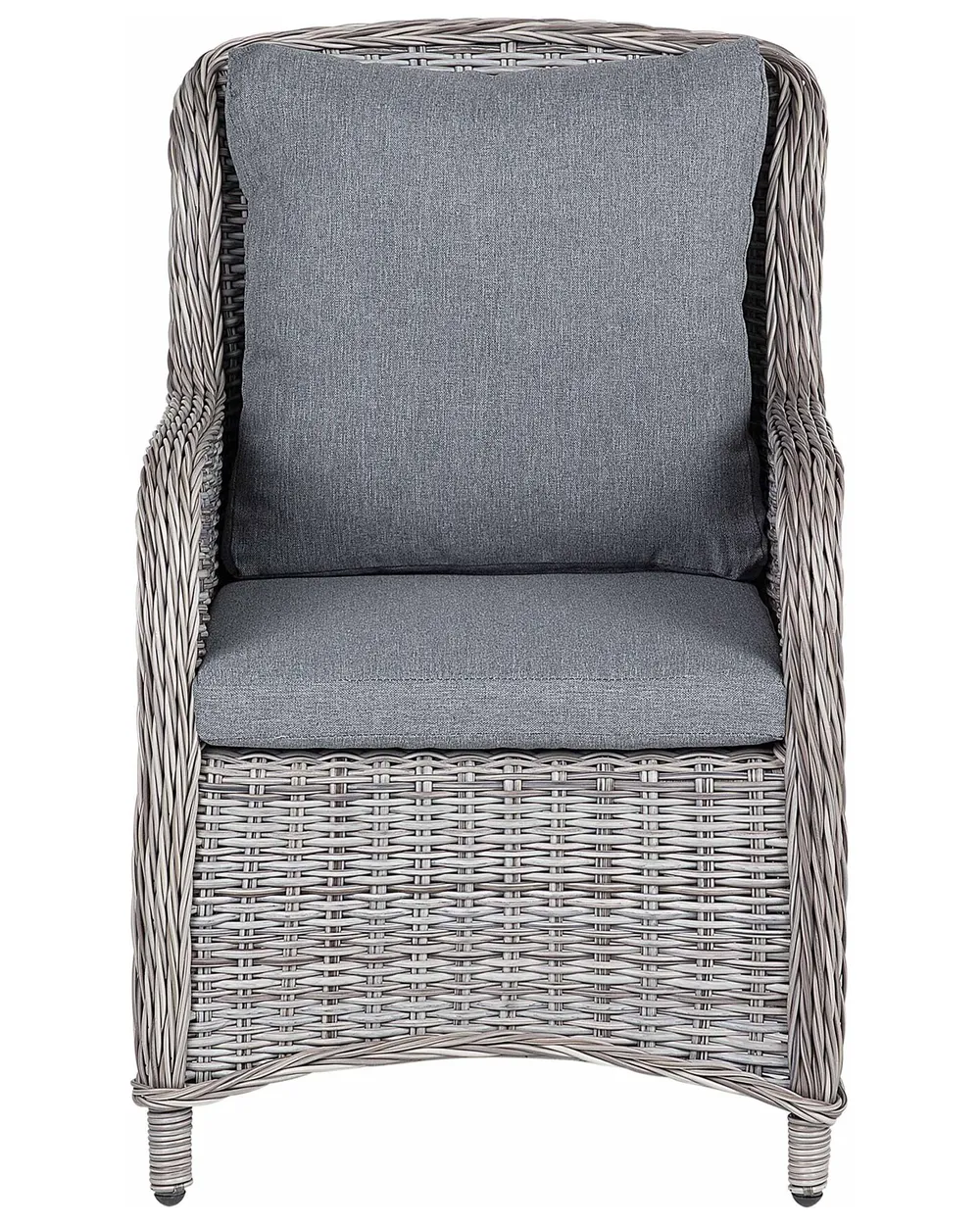 Set of 2 Garden Chairs with Cushions CASCAIS PE Rattan Grey_739924