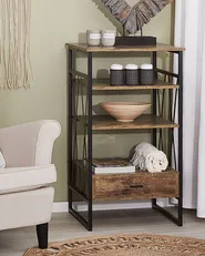 3 Tier Shelving Unit KEENE 101 cm Dark Brown_757188