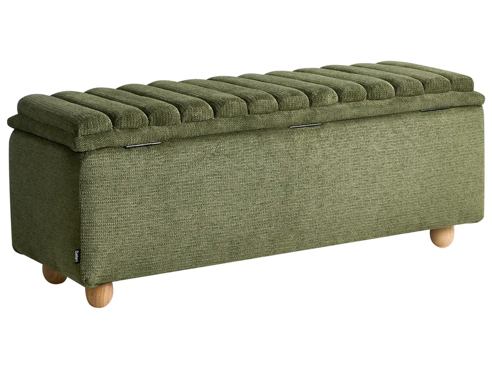 Upholstered Storage Bench SALIDA Fabric Green_1038316