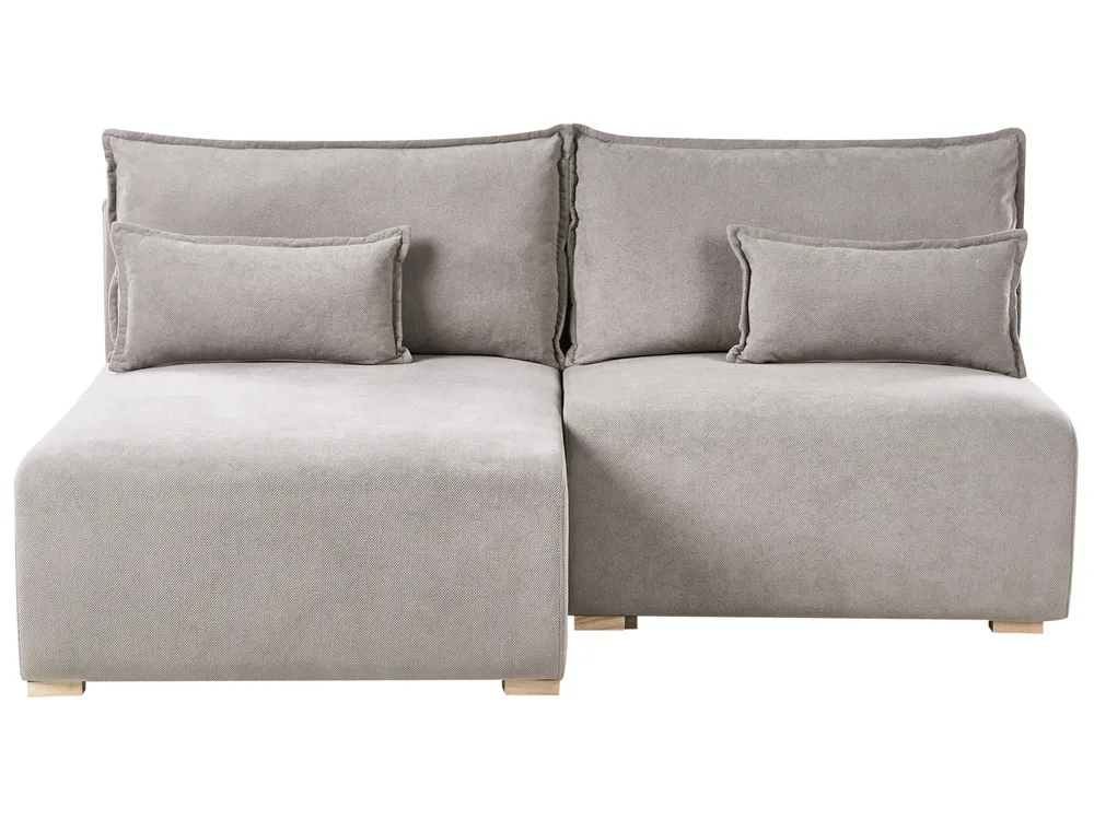 Modular Corner Sofa NERBO Fabric Grey Right Hand