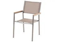 Trädgårdsmatgrupp 6-sits GROSSETO Härdat glas Svart/ Beige_677272