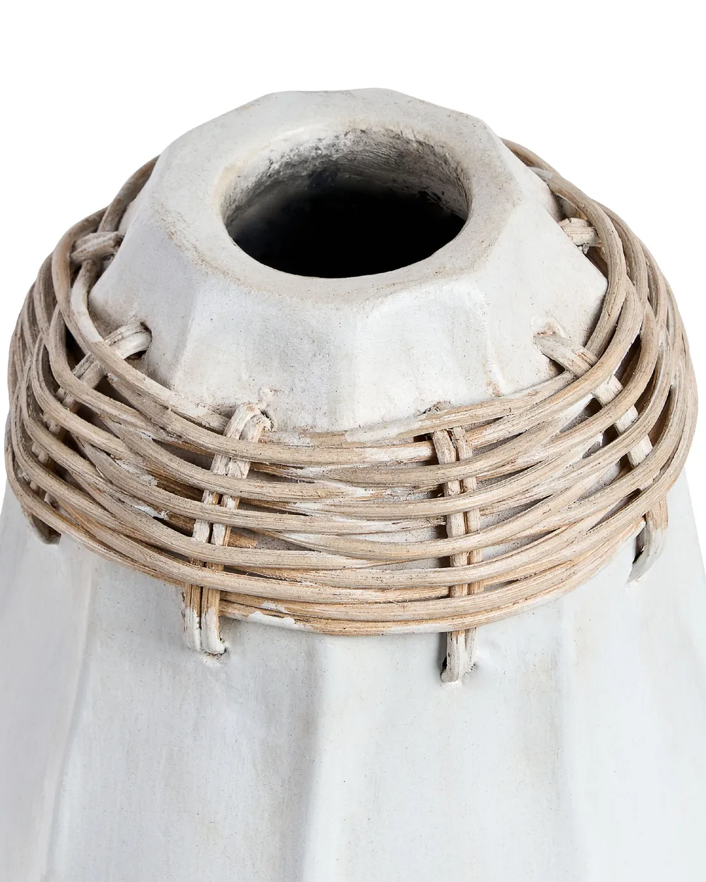 Dekorationsvas KAMPAR 30 cm Keramik Vit_849871
