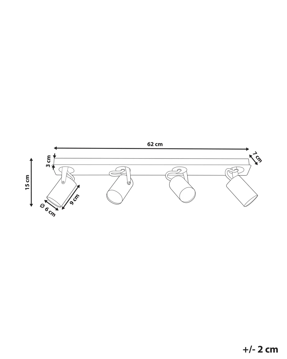 4 Light Spotlight KLIP Adjustable Metal White_828554