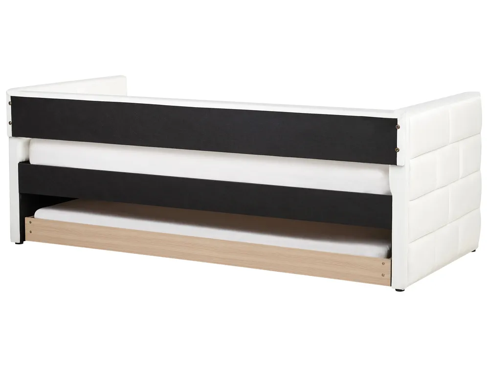 Utdragbar säng Sammet CHAVONNE 90 x 200 cm Off-White_969775