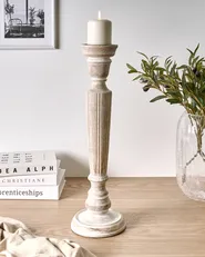 Candle Holder MALLAWI 50 cm Mango Wood Light Brown_1021684