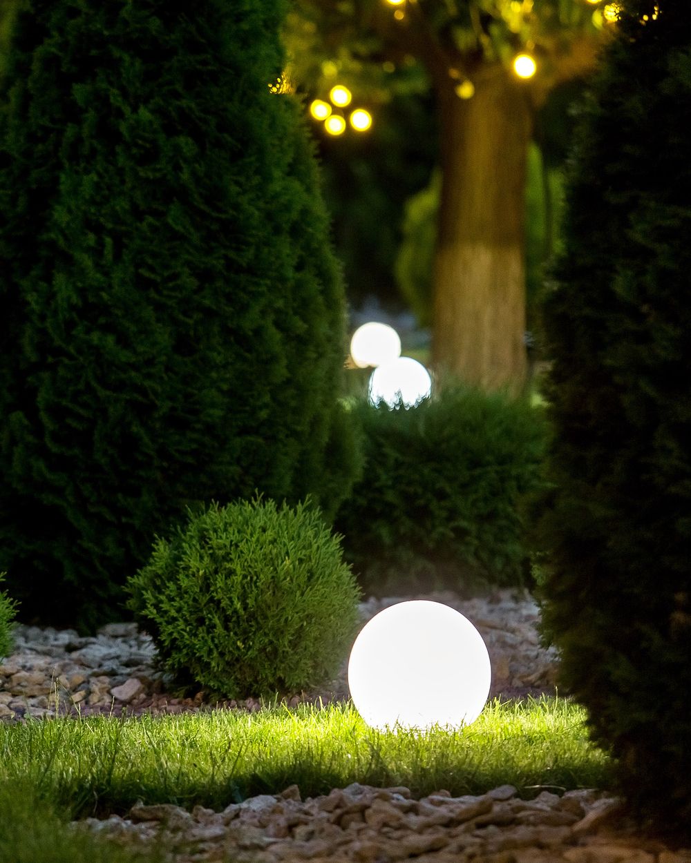 Outdoor LED Ball Lamp JOCOY with Remote Off-White
