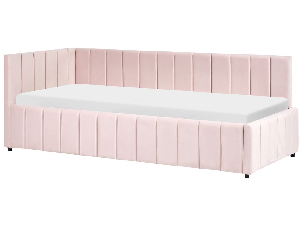 Daybed Velvet LISIEUX 90 x 200 cm (EU Single) Pastel Pink