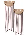 Set of 2 Elevated Plant Pots FICARIA 22 cm Metal Pink
