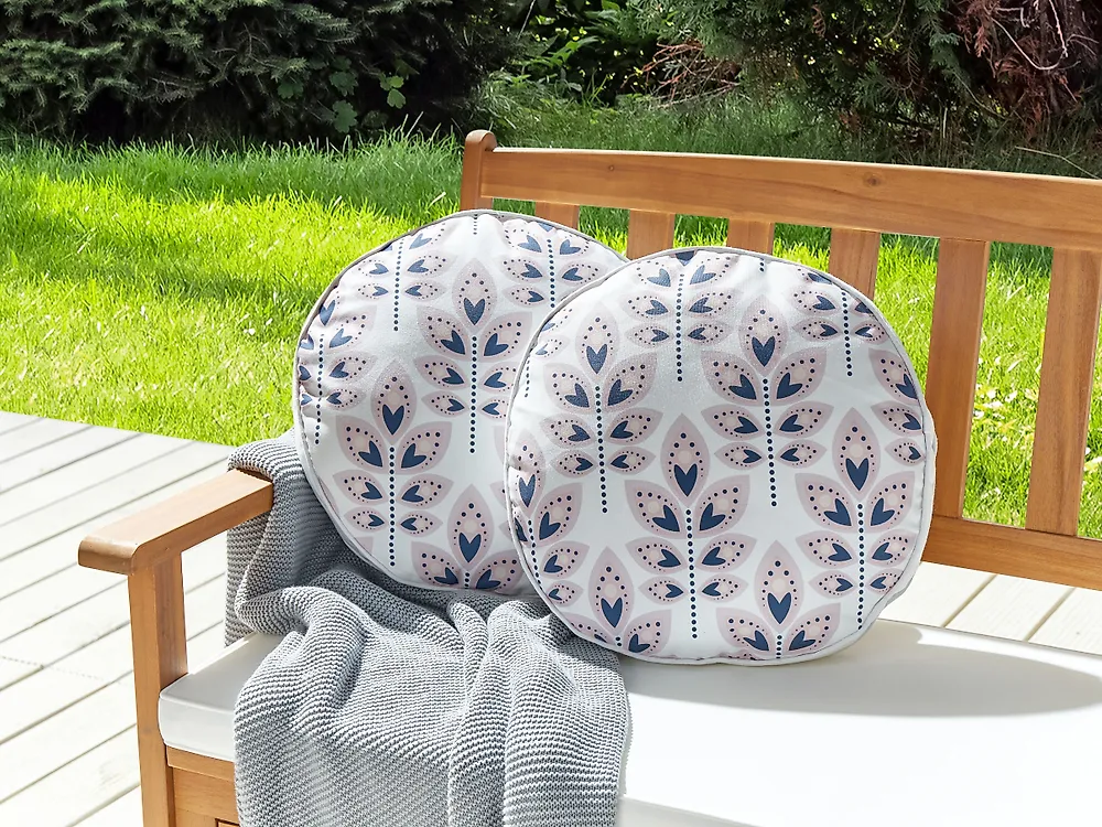 Set of 2 Outdoor Cushions TORRETTA Plant Pattern 40 x 40 cm Off-White_1183728