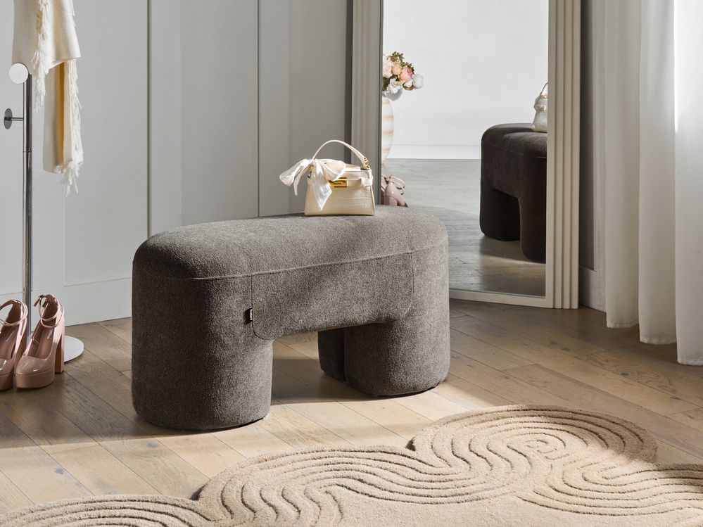 Klädd bänk DECORAH Bouclé Brun