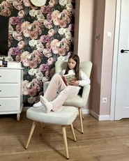 Öronlappsfåtölj VEJLE med fotpall Ljusbeige_1041730