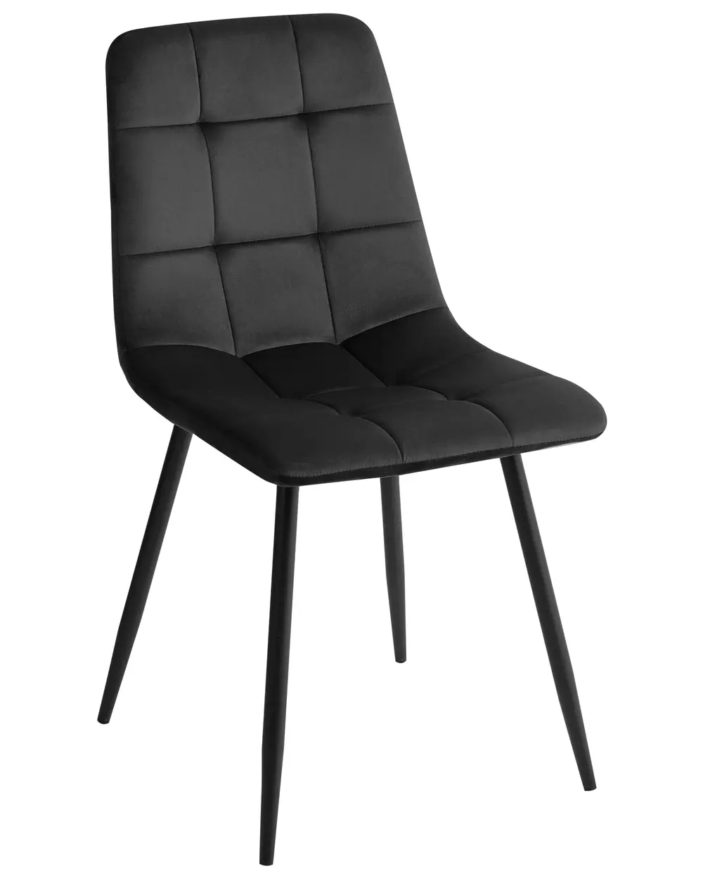Set med 4 matstolar POWELL Sammet Svart_966739