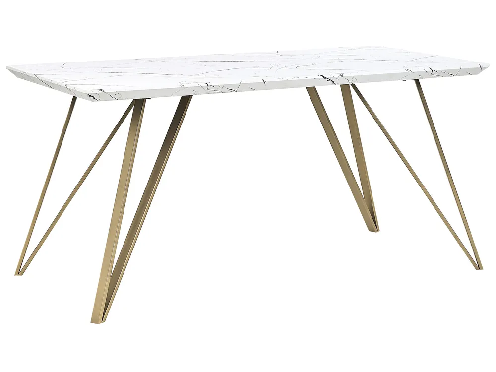 Dining Table MOLDEN Marble/ Gold 150 cm 80 cm