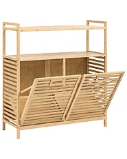 Vaskeriskap med vippbar front CEJAR 88 cm Bambus Lysebrun_1144744