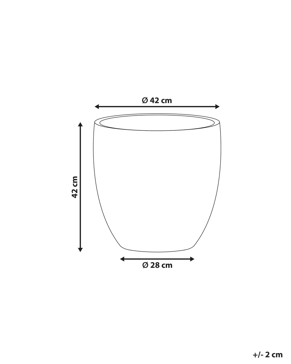 Plant Pot BAIYUN 42 cm Black_1049783